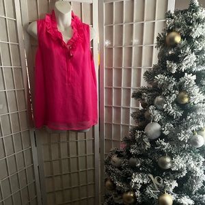 Hot pink ruffle shirt